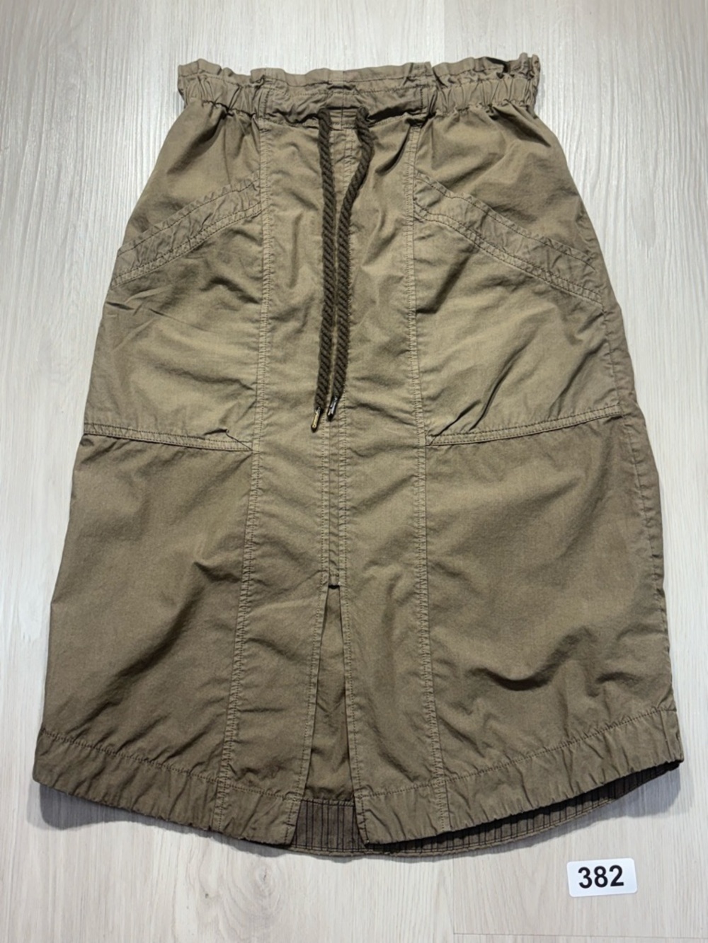 Pilcro Olive Drawstring Midi Skirt Size XXS